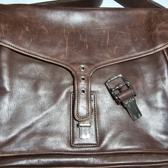 Coach Logan Rich Choco Brown Leather Large Briefcase Portfolio Laptop Bag 5238 - Picture 12 of 16